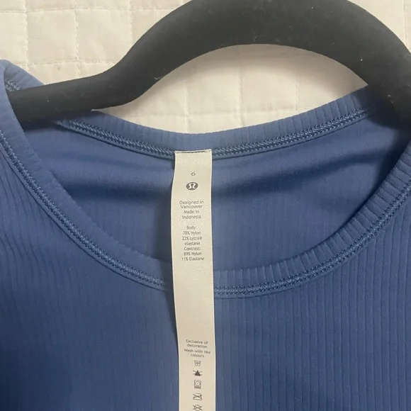 Blue Ribbed Top - Picture 1 of 3